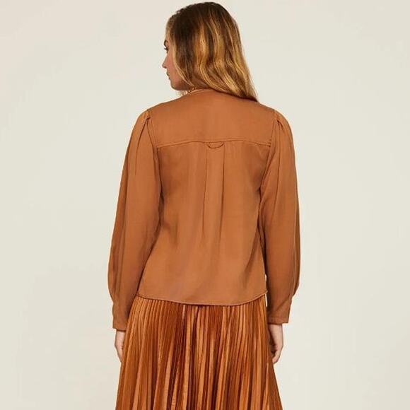 THAKOON COLLECTIVE Women's Button Detail Top Size 10 In Terracotta - Picture 2 of 11
